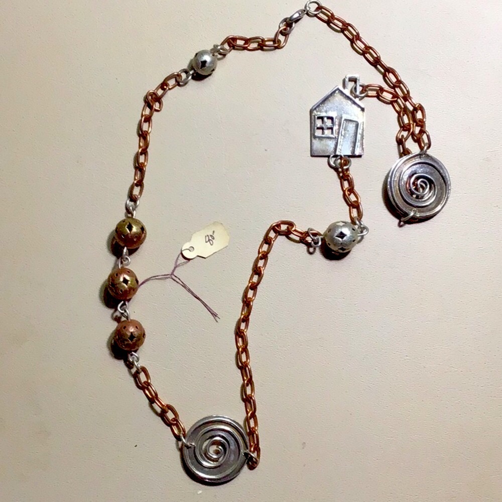 Silver and Copper Chain Necklace